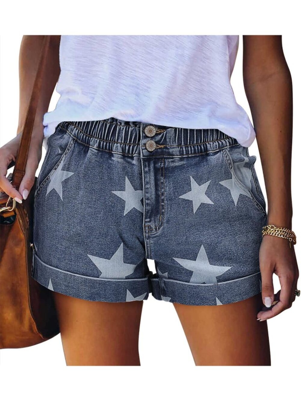Women's Blue Summer Comfortable Stretchy Denim Casual Hot Short Jort Jeans